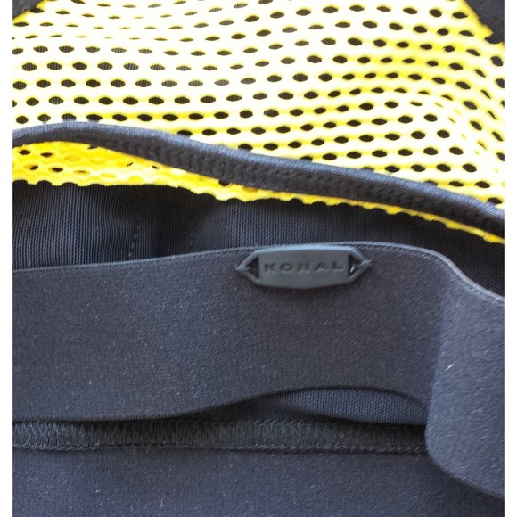 KORAL Rade Infinity Sports Bra Black Yellow Metallic Mesh backing Small New - Picture 5 of 9